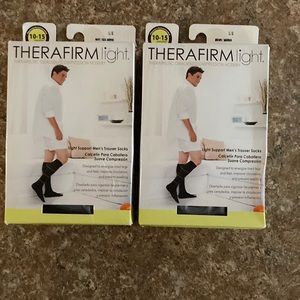 2 pair Men’s THERAFIRM light Trouser Socks Large. Brown/Navy